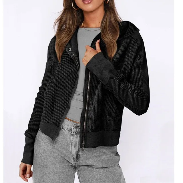 Knit Zip-Up Hoodie