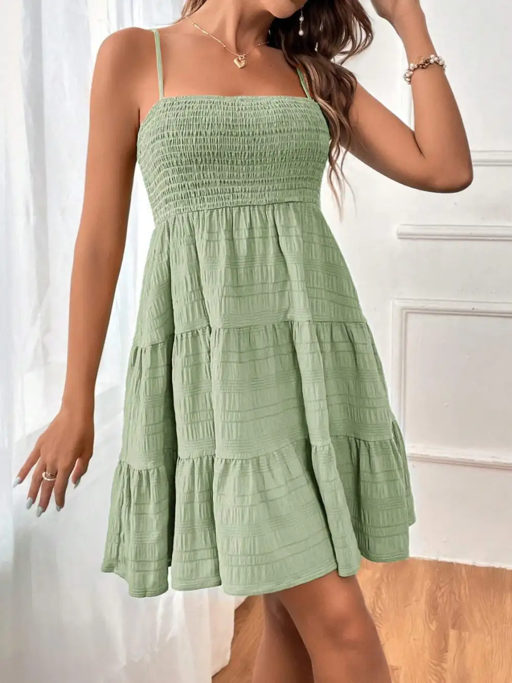 Tiered Sleeveless Mini Dress