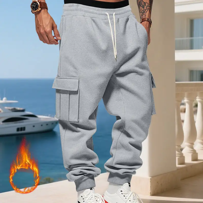 Men's  Thermal Cargo Pants Pockets Leg Cargo Pants