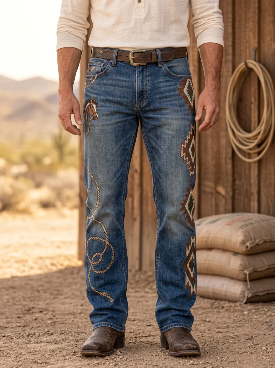 Everyday Cowboy Horse Look Men's Western Jeans