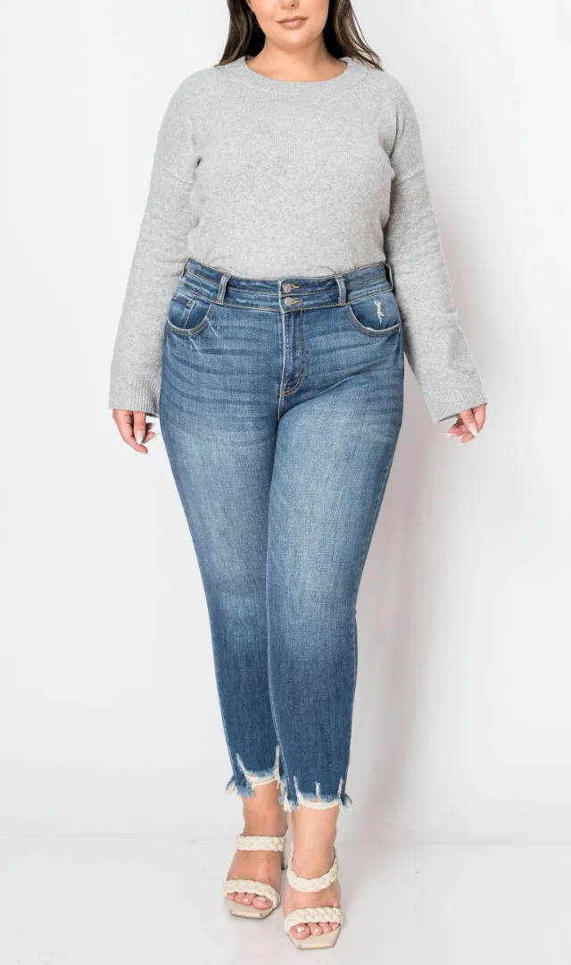 Refined High Rise Skinny Cropped Denim Jeans