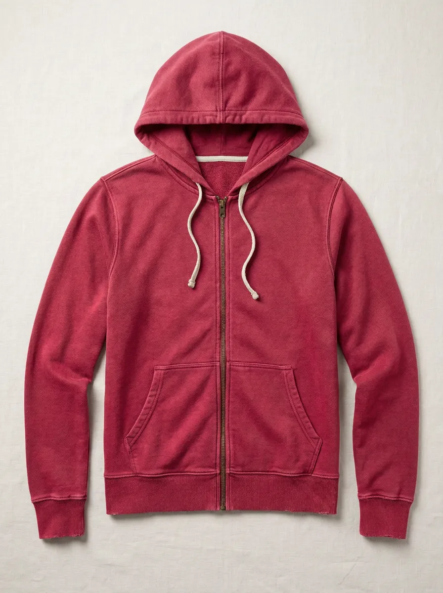 Plain Zip-Up Unisex Zip-Up Hooded Jacket