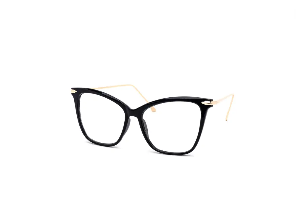 12-Pack All-Black Cat-Eye Clear Lens Eyeglasses