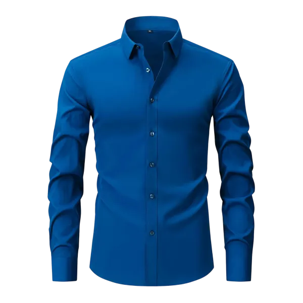 Four-Sided Elastic Natural Button Men'S Large Size Shirt Free Of Ironing And Anti-Wrinkle Business