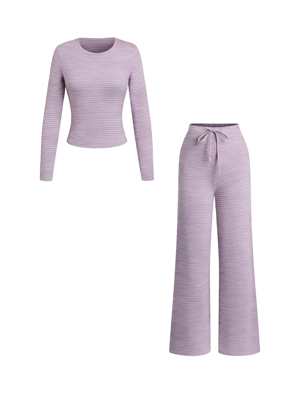 Women's striped printed long-sleeved T-shirt and trousers, casual two-piece set