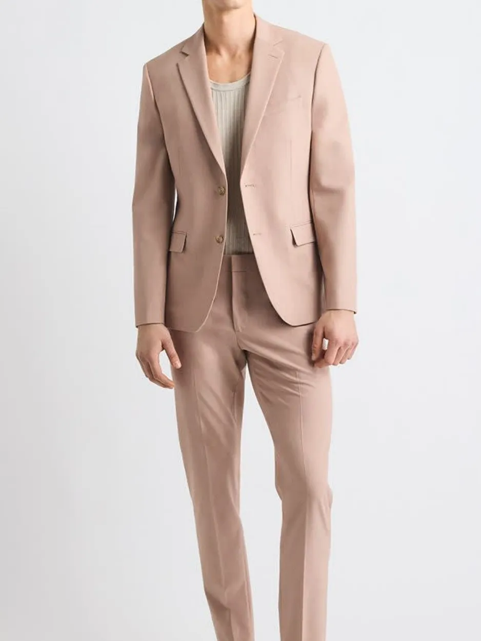Blush Pink Single Breasted Suit Jacket