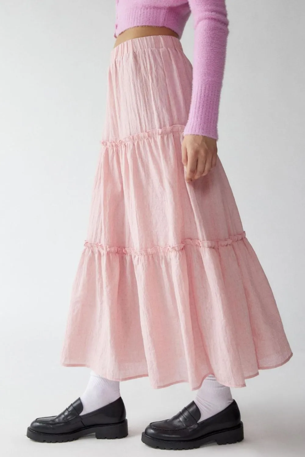 Cotton Blend Frill Skirt