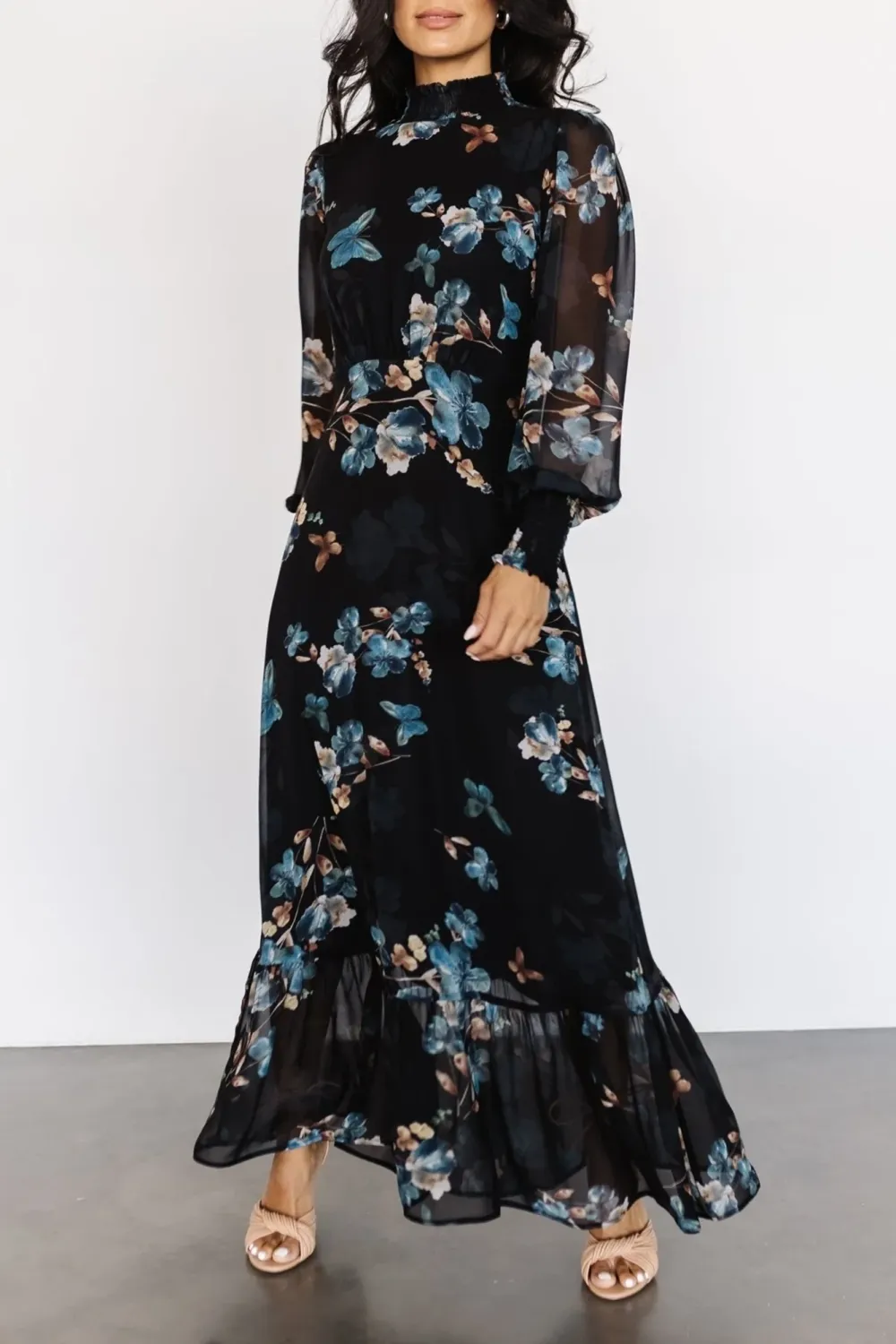 High Neck Temperament Comfortable High Waist  Dress