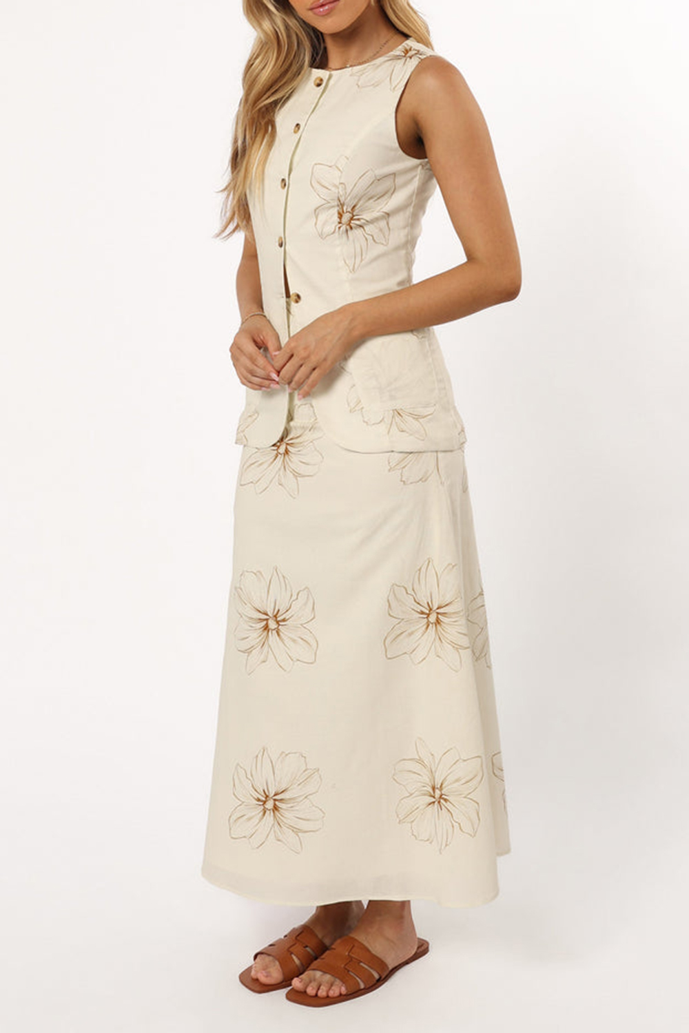 FLORAL LEISURE MIDI SKIRT