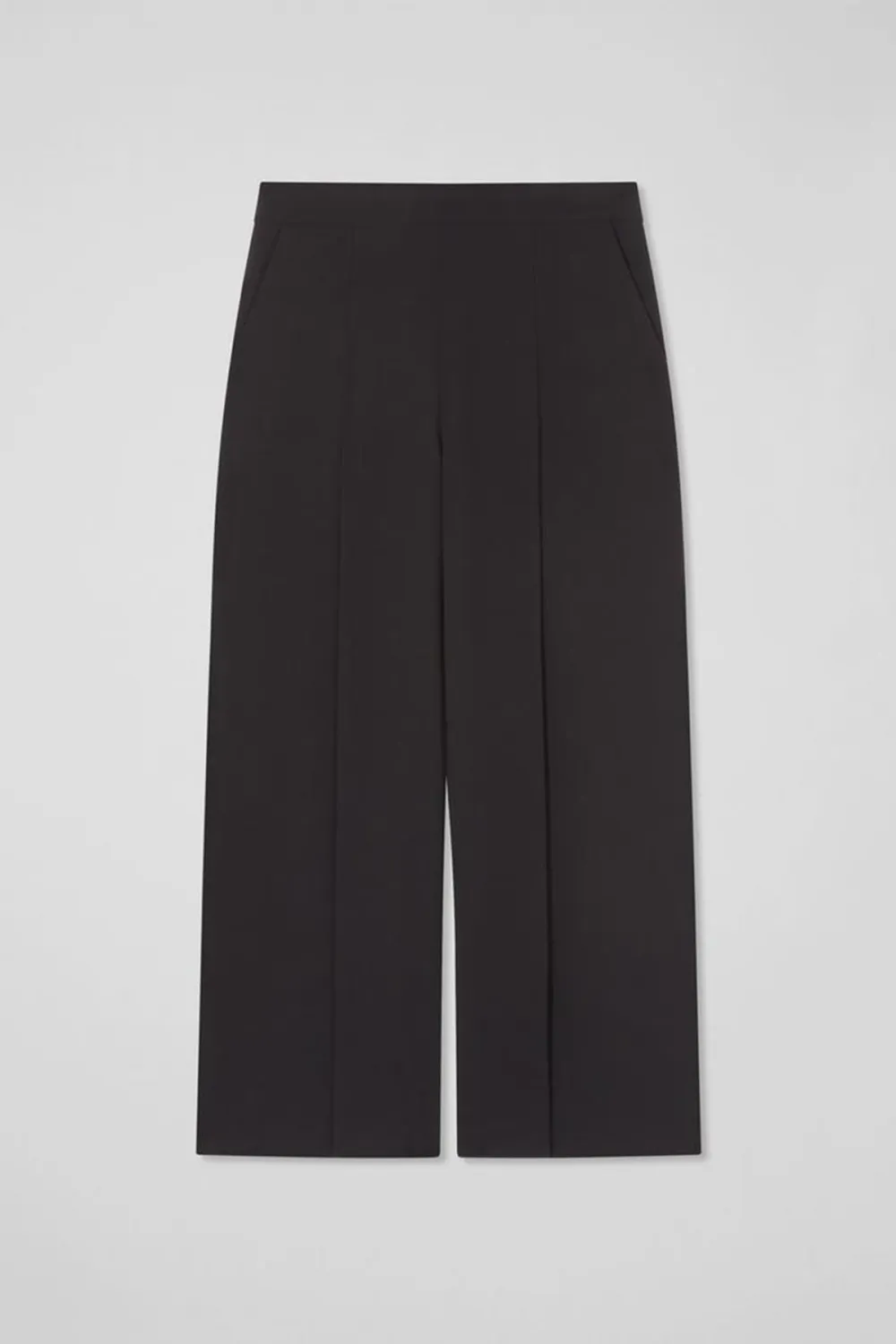 Dark Grey High Waist Split Hem Wide Leg Trousers
