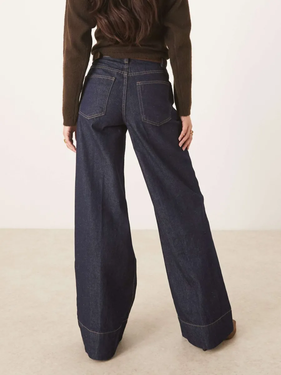 High-Waist Flared Denim Pants