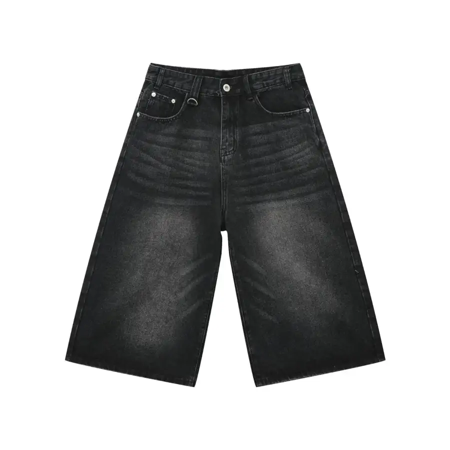 Men's Wide Leg Denim Shorts