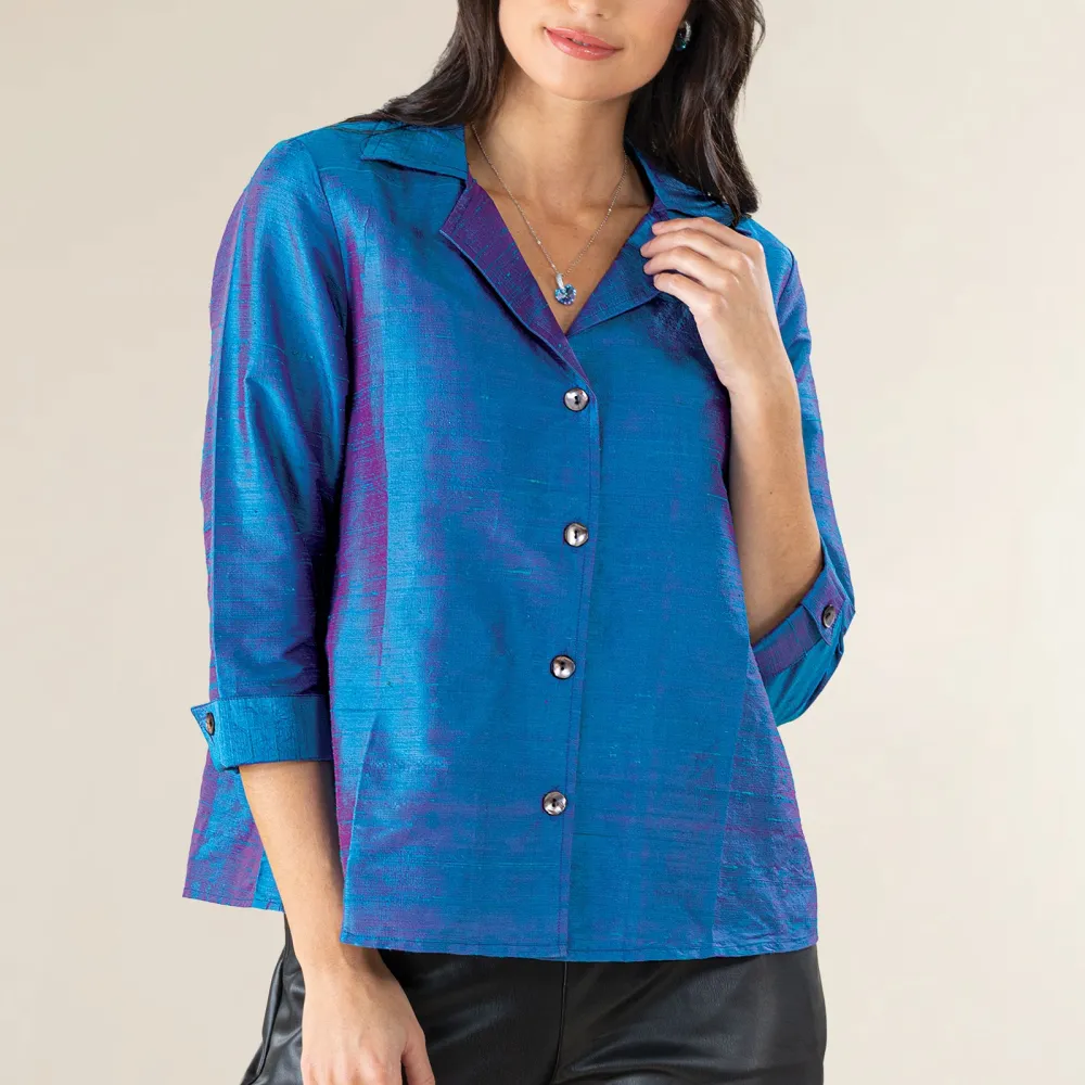 Frosted Silk Cocktail Blouse