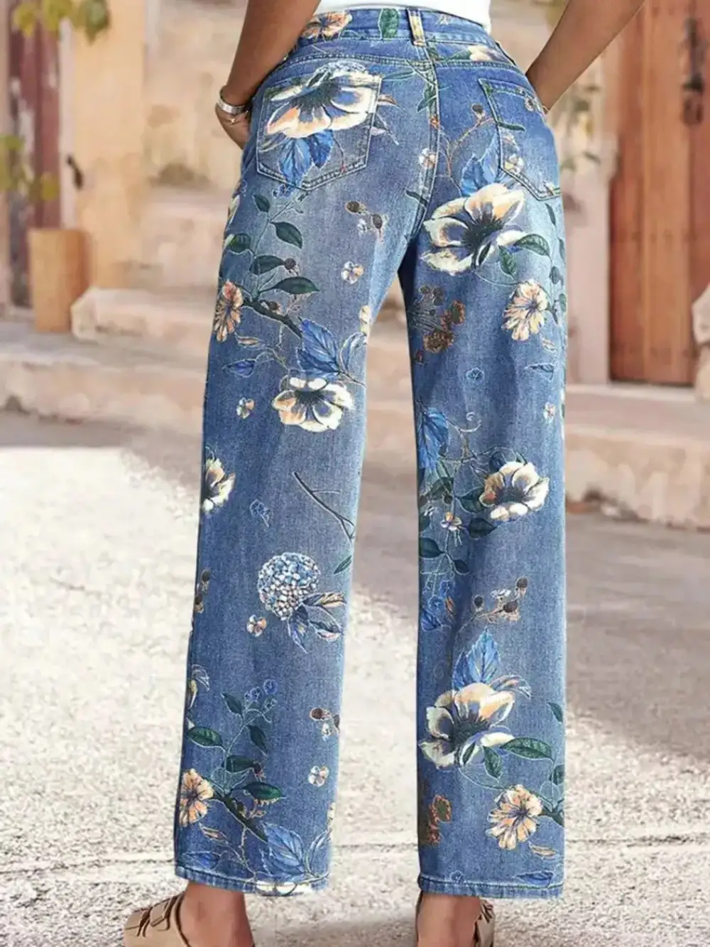 Casual Wide Leg Denim Jeans