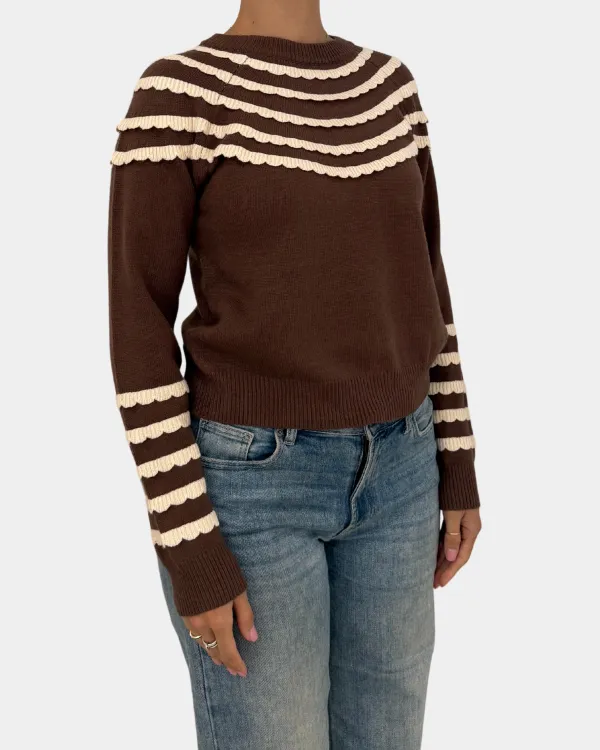 Ruffle Accent Pullover Sweater
