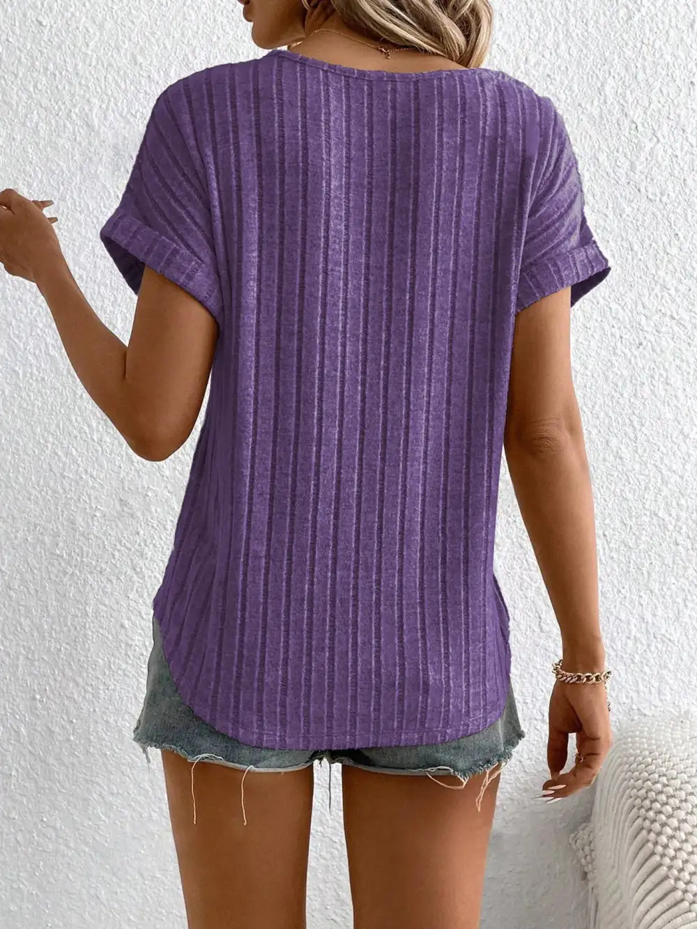 Short-Sleeve Ribbed T-Shirt