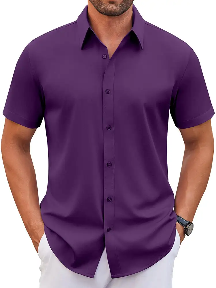 Casual Wrinkle Free Button Down Dress Shirt
