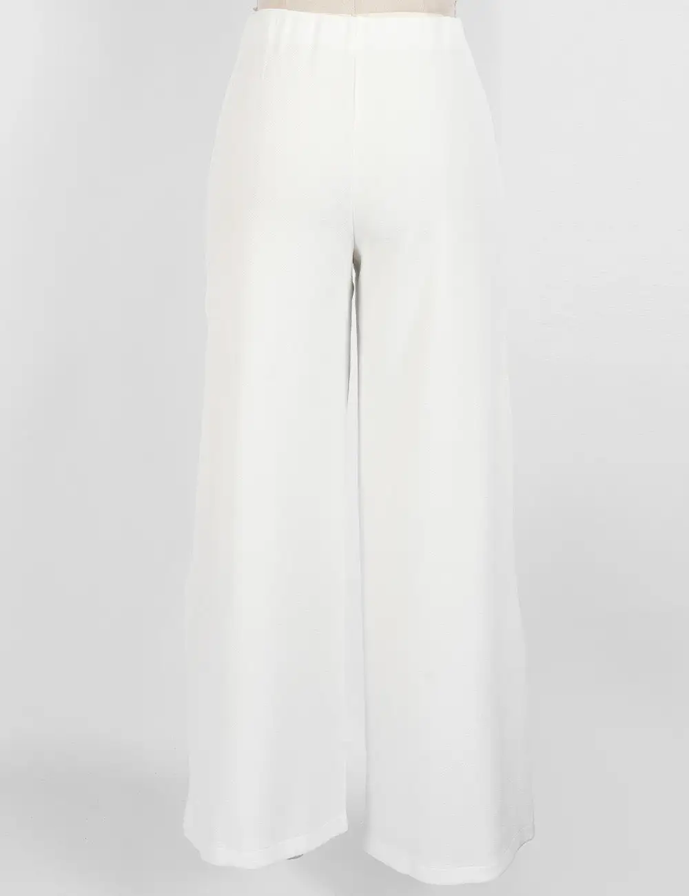 Solid Color Elastic Waist Wide Leg Pants