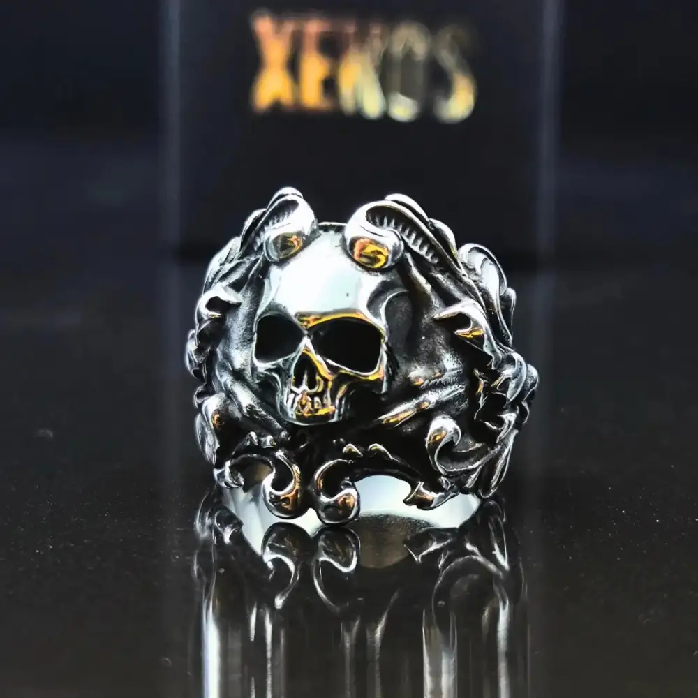 Men's Santa Muerte Skull Ring