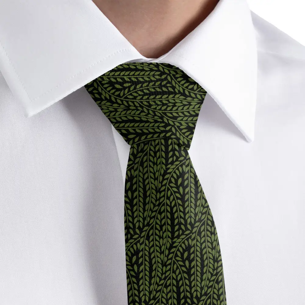 Willow Botanical Pattern Necktie