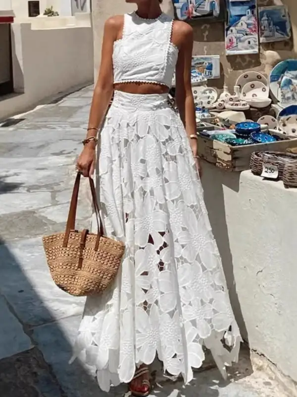 Trim Lace Printed Detail Coordinated Set