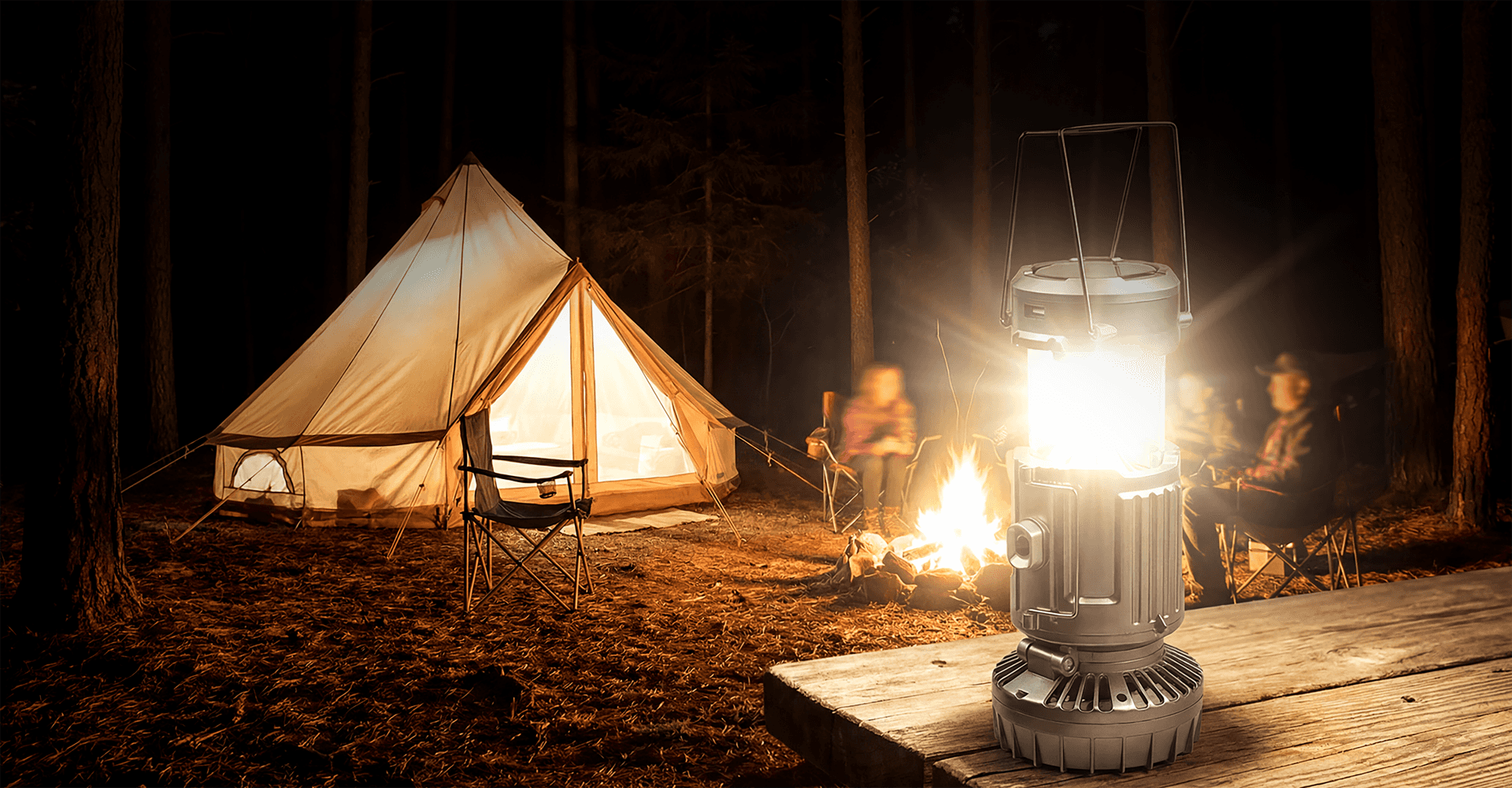 Outdoor lighting with the multifunction lantern