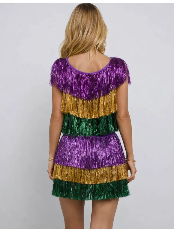 Mardi Gras Fringe Tinsel Set