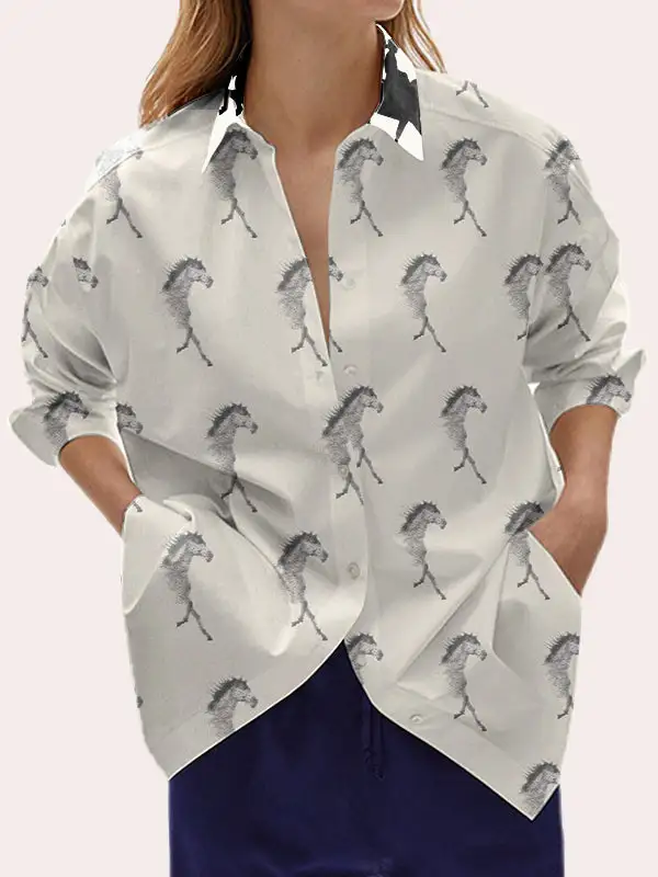 Women's Classic Western Style Long Sleeve Casual Shirt