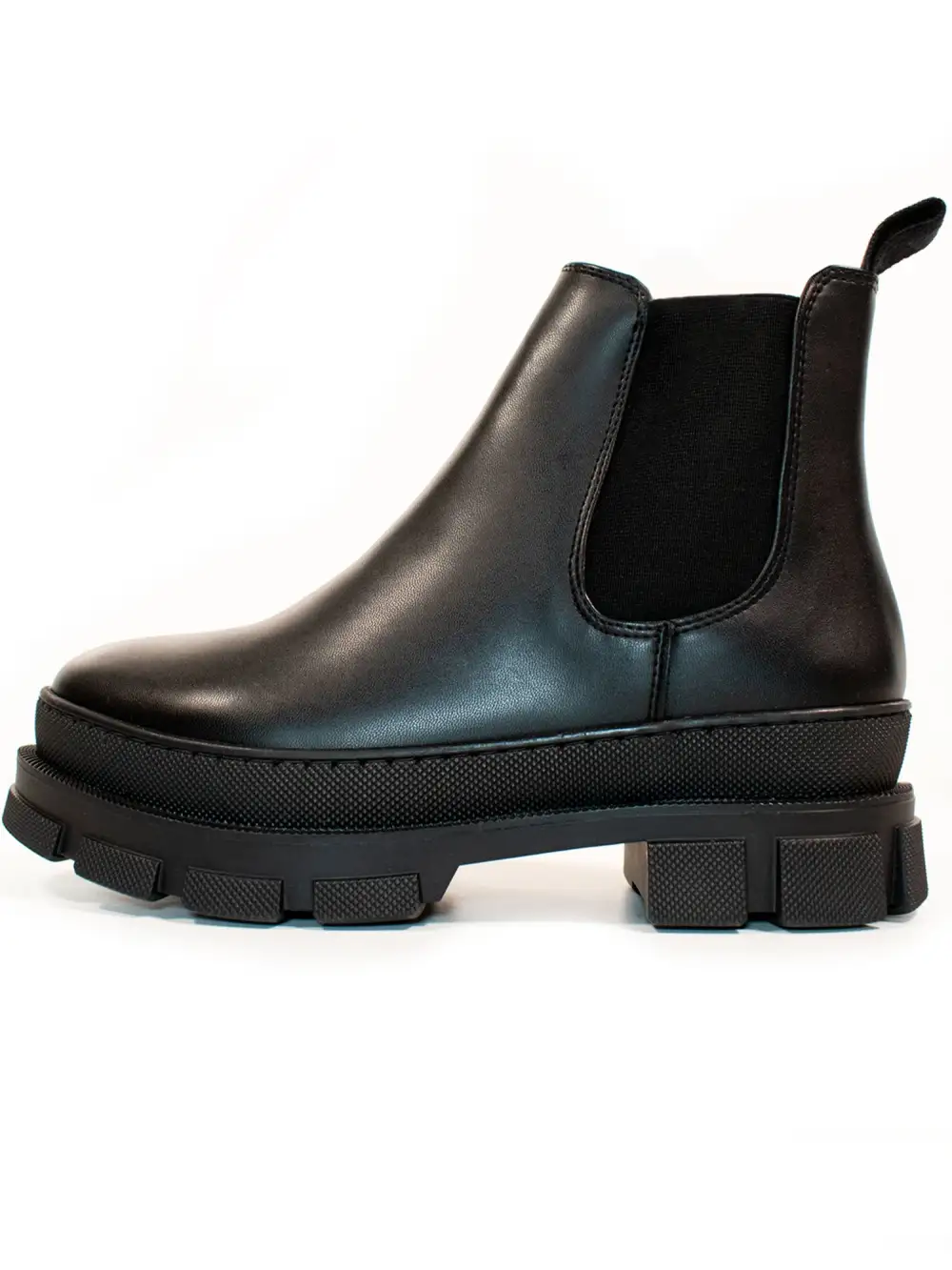 Women's Track Sole Vegan Leather Chelsea Boots
