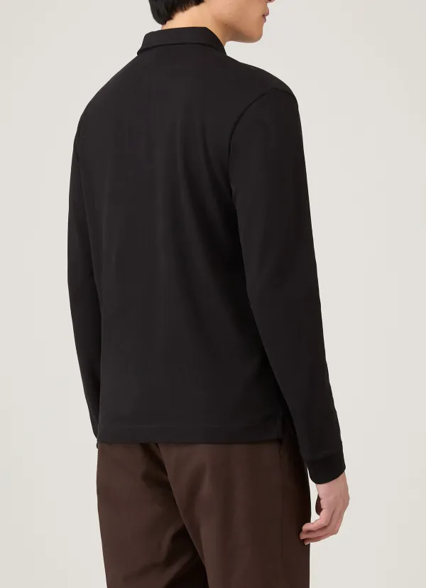 Polished Everyday Relaxed Fit Heavyweight Rugby Cotton Long Sleeve Polo Shirt