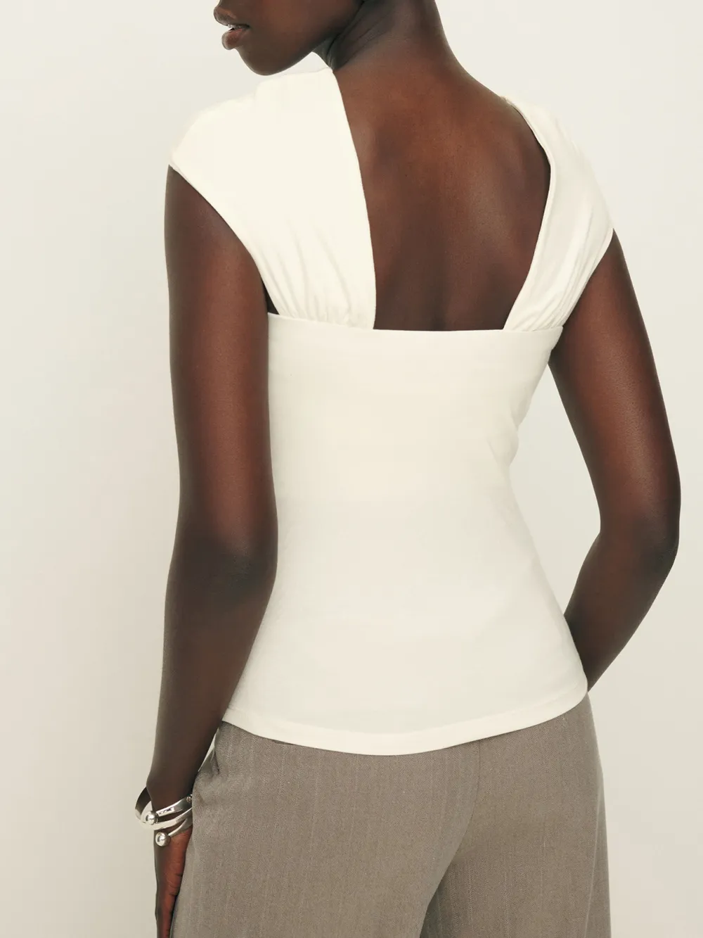 Asymmetric Cutout Ruched Crop Top