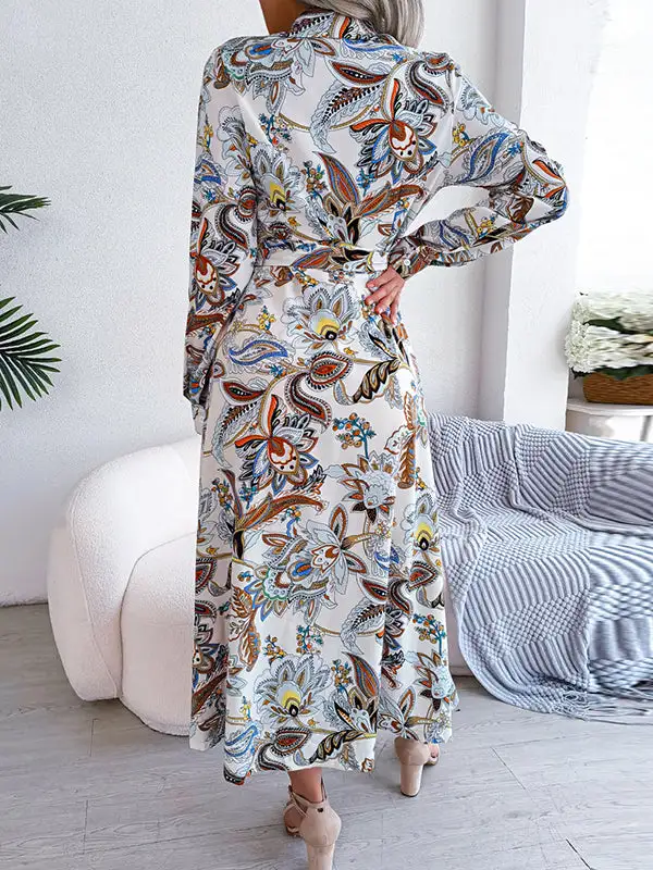 Flower Buttoned Long Maxi Dress