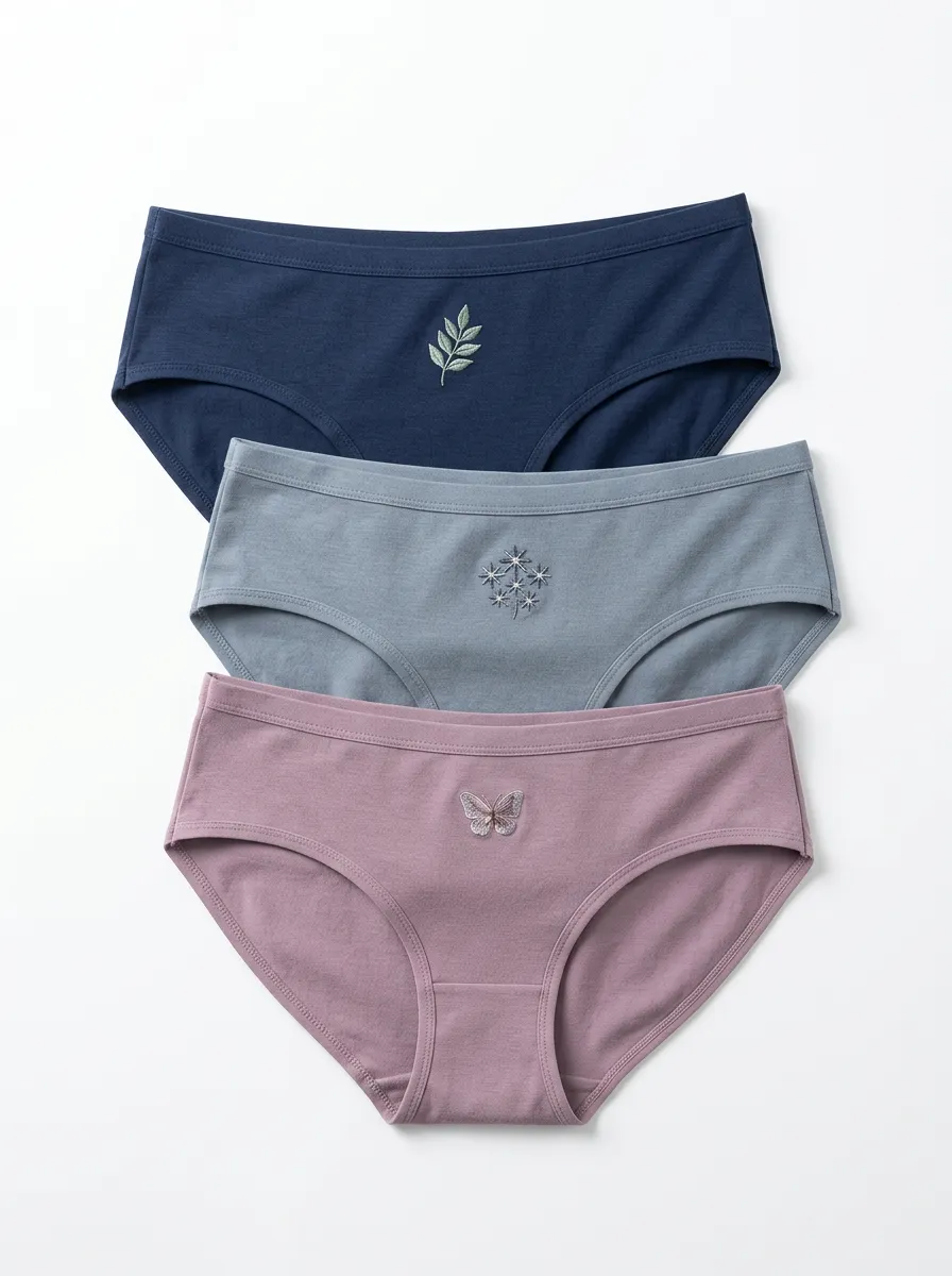 Women's Earthy Nature Motif Briefs Three Pack