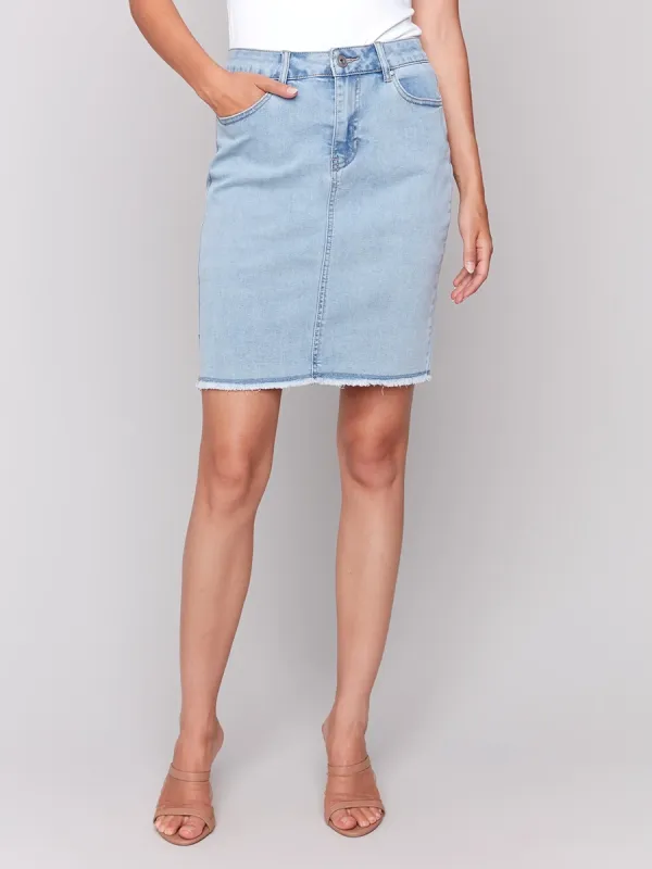 Casual Solid Color Basic Versatile Denim Skirt
