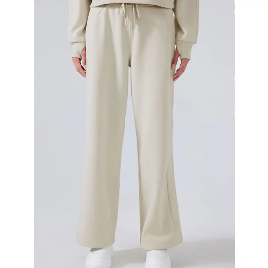 Feminine Drawstring Wide Leg Pants