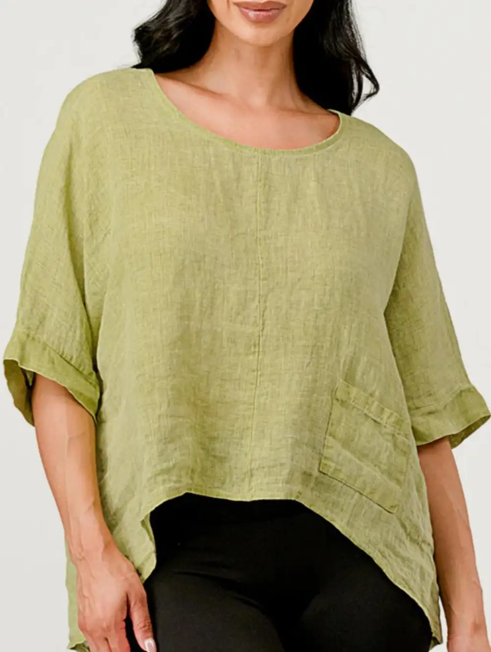Crew Neck Cotton Linen Tee