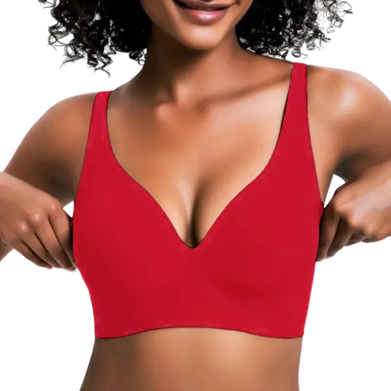 Women's Jelly Wireless Womens Comfortable Wireless Bras Push Up Bralettes Seamless Tshirts Bras Deep V Everyday Bras