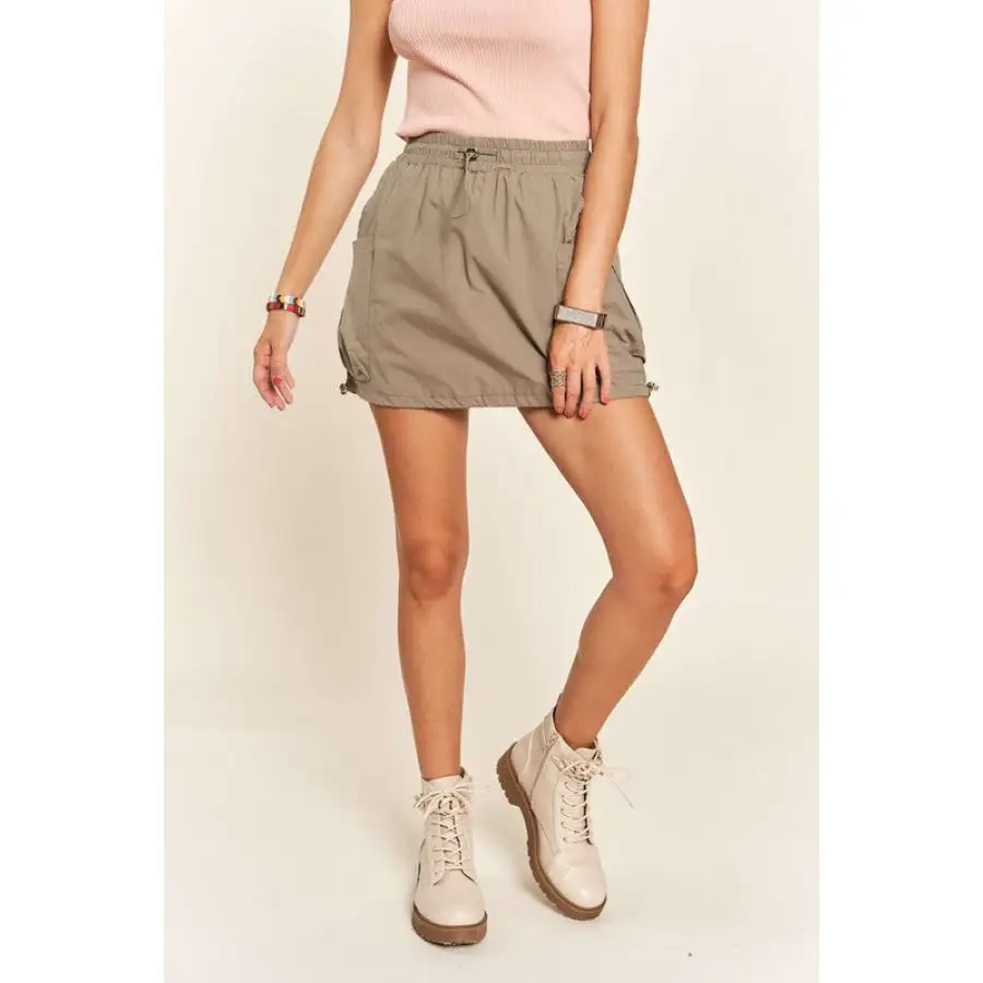 Drawstring Skort with Pockets