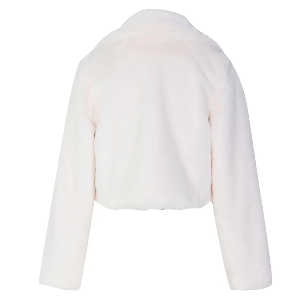 Z1-White Faux Fur Coat Women with Hood Cropped Bubble Coats Fleece Short Warm Jackets Plus Size Winter Coats for Women