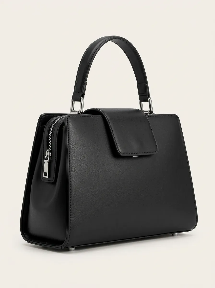 Women's Neat Profile Top Handle Black Top Handle Purse