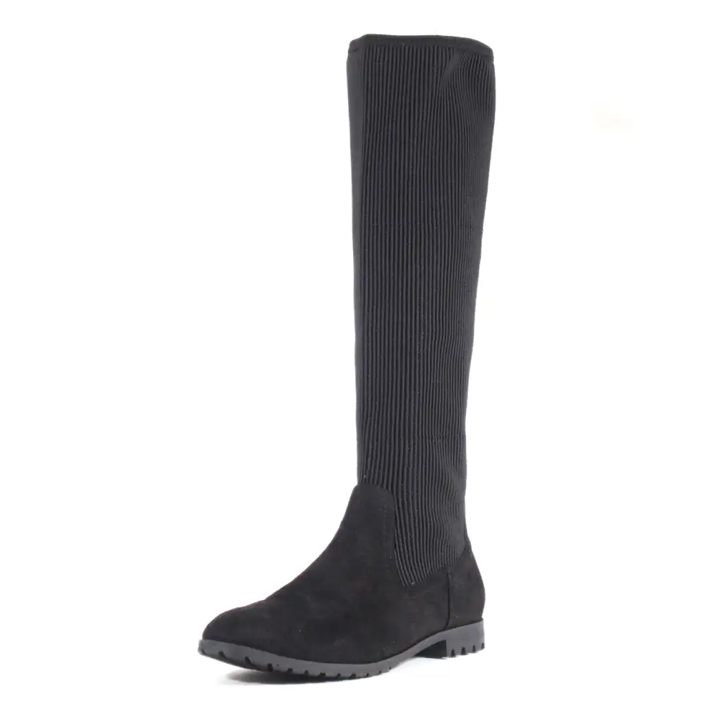 Flexible Shaft Low Heel Knee High Boots