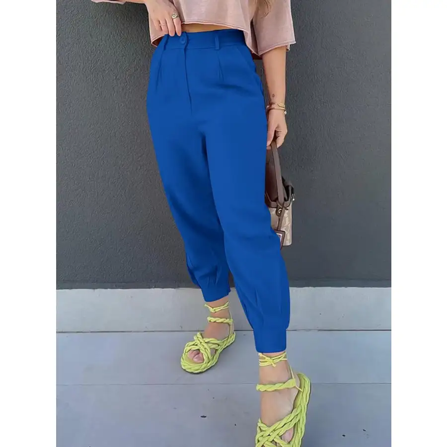 Classic High Waist Cropped Pants