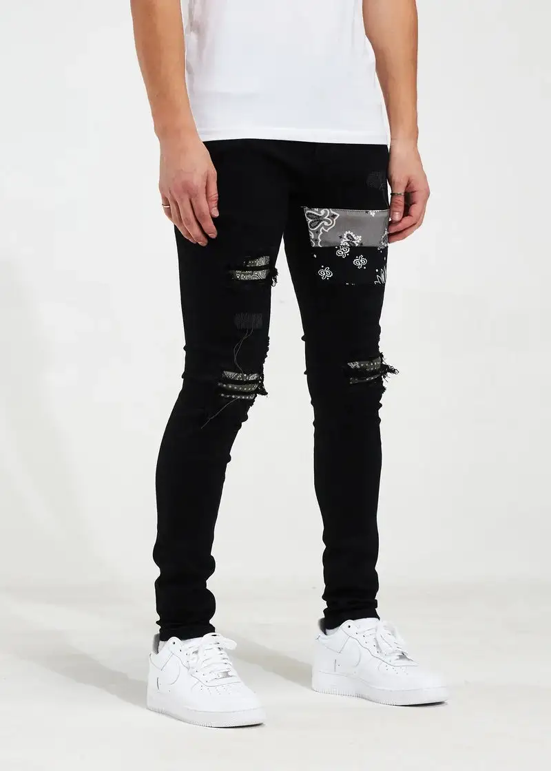 Paisley Patchwork Skinny Jeans