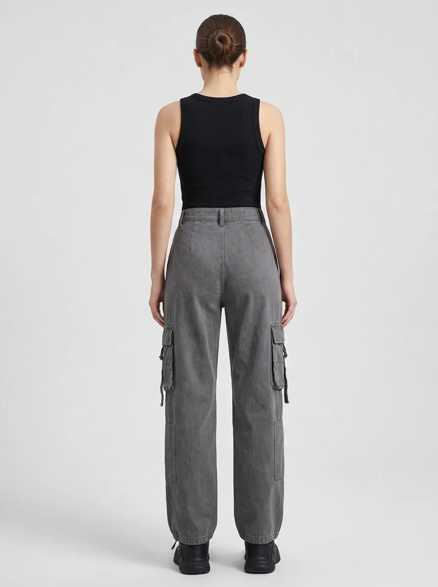 Functional Embroidered Detail Multi Pocket Look Women's Multi Pocket Cargo Pants
