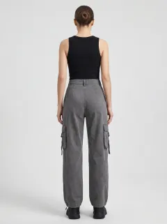 Functional Embroidered Detail Multi Pocket Look Women's Multi Pocket Cargo Pants