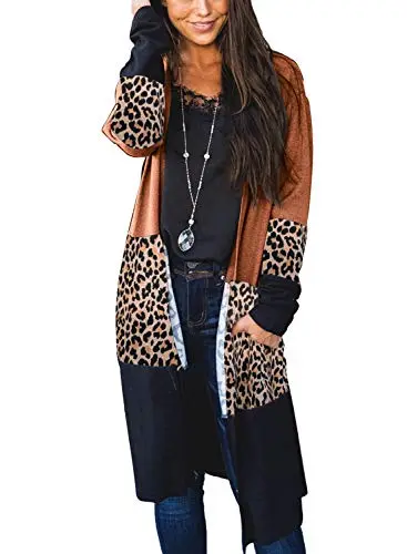 Womens2022FashionCasualOpenFrontPrintedCardigansSweatersThinCoatsJacketsOuterwear