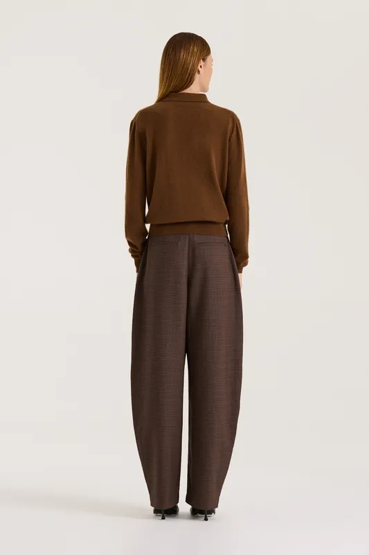 Caramel Cashmere Blend Polo Knit Jumper