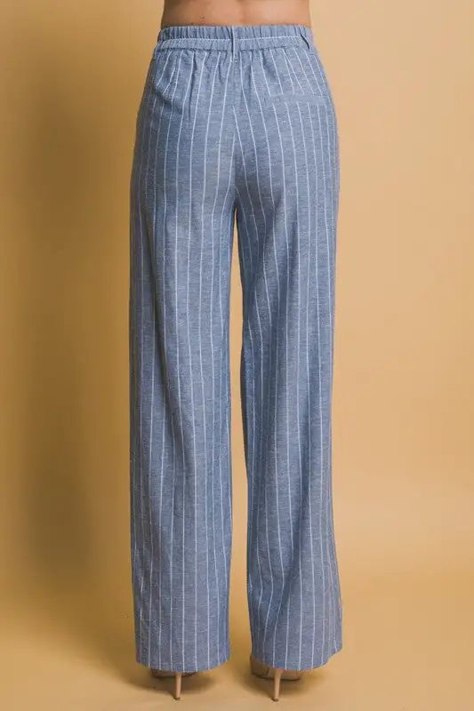 Straight Leg Striped Pants