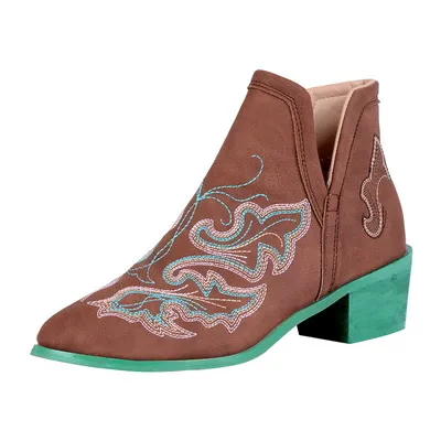 Women’s Autumn Winter Casual Western Cowboy Ankle Boots