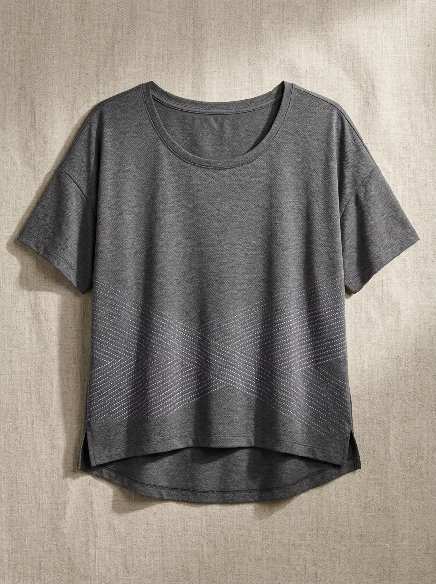 Women's Athletic Fitness Geometric Dotted Printed T-shirt